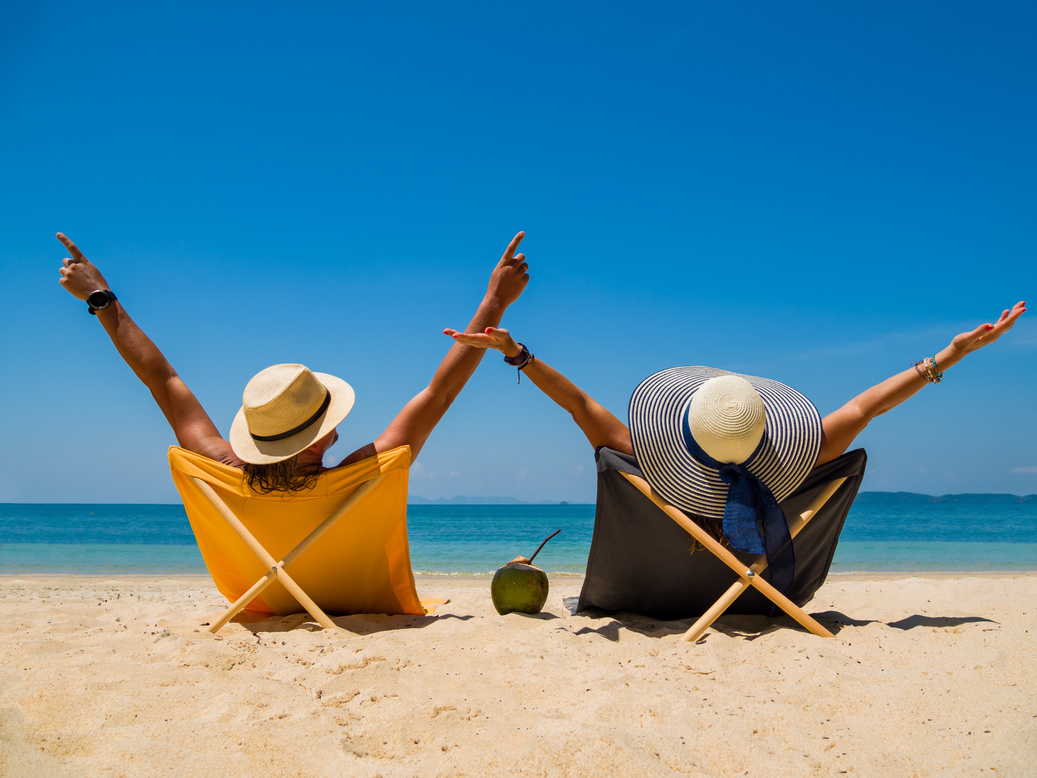 Women Relaxing at Beach